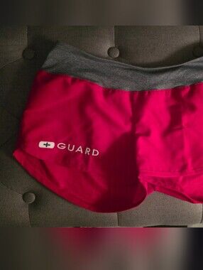 Speedo Red and Gray Lifeguard Swim Shorts